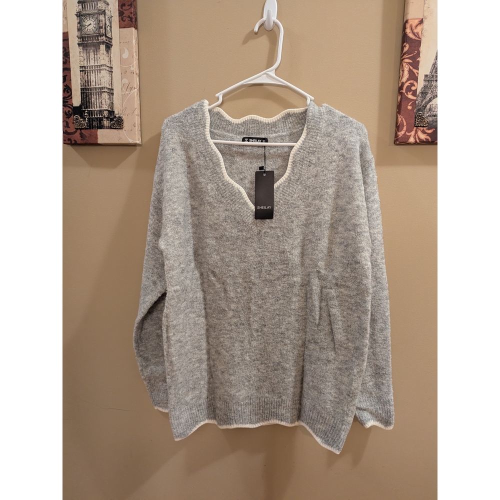 Cozy Gray Women's Crew Neck Sweater